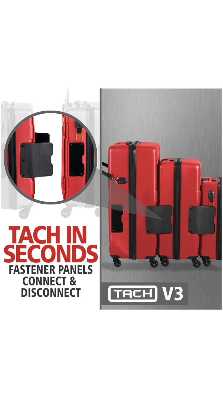 Tach Luggage V3 Connectable Luggage Set of 3 - Wine Red