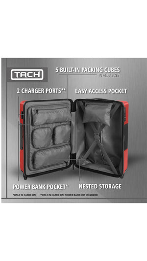 Tach Luggage V3 Connectable Luggage Set of 3 - Wine Red