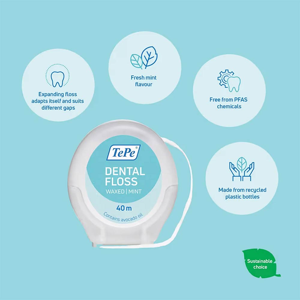 TePe Dental Floss 40m Waxed Mint