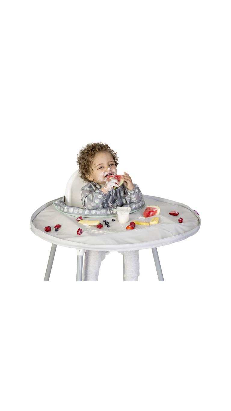 Tidy Tot Bib & Tray Set with Bag - Dove Gray