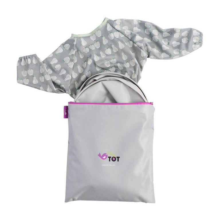 Tidy Tot Bib & Tray Set with Bag - Dove Gray