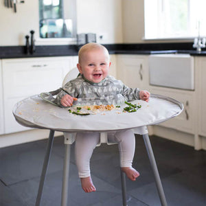 Tidy Tot Bib & Tray Set with Bag - Dove Gray