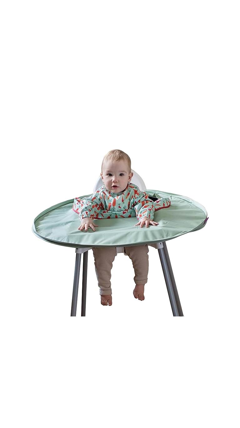Tidy Tot Bib & Tray Set with Bag - Sage Green
