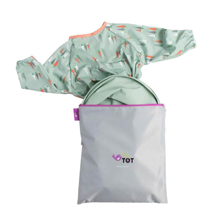 Tidy Tot Bib & Tray Set with Bag - Sage Green