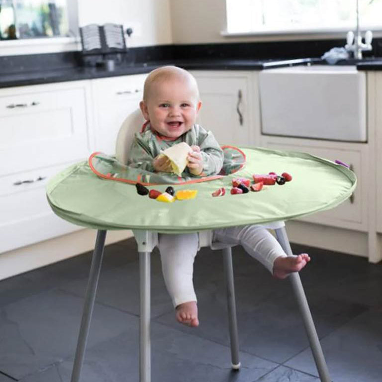 Tidy Tot Bib & Tray Set with Bag - Sage Green