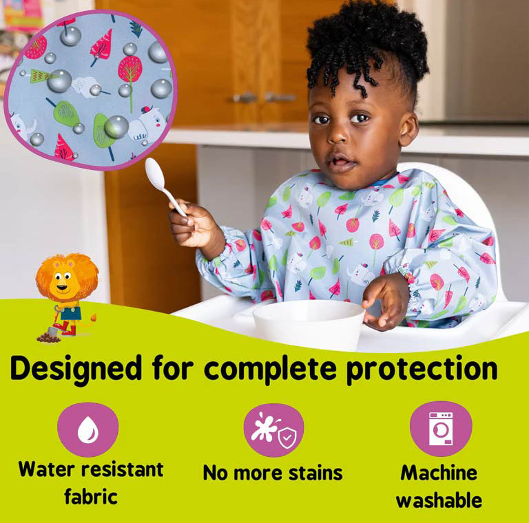 Tidy Tot Coverall Toddler Bib - Elephant & Trees
