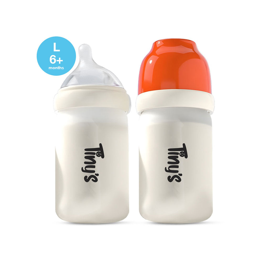 Tinys-Anti-Colic-Glass-Feeding-Bottles-240ml-Orange-Large