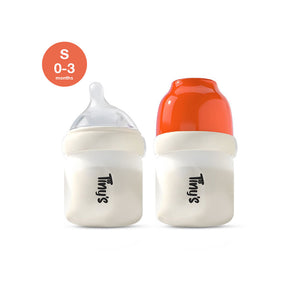 Tiny's Anti-Colic Glass Feeding Bottle (0-3m) 80ml - Orange