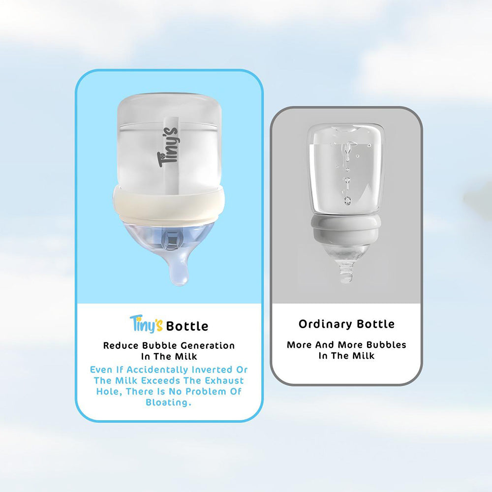 Tiny's Anti-Colic Glass Feeding Bottle (0-3m) 80ml - Yellow