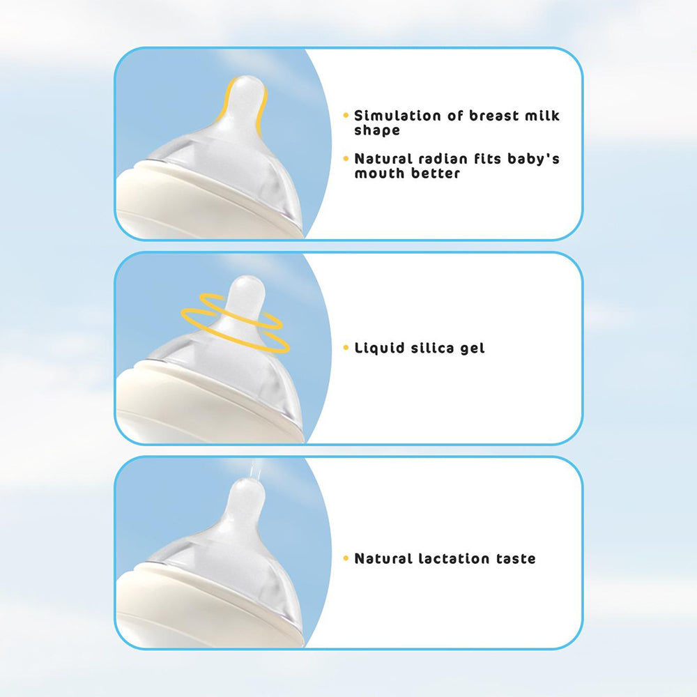 Tiny's Anti-Colic Glass Feeding Bottle (0-3m) 80ml - Yellow