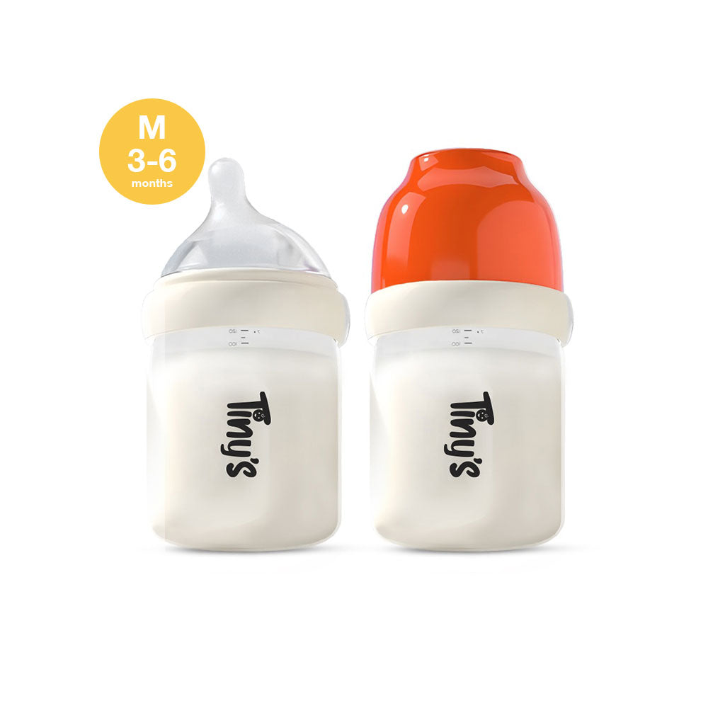 Tiny's Anti-Colic Plastic Bottle (3-6m) 120ml - Orange