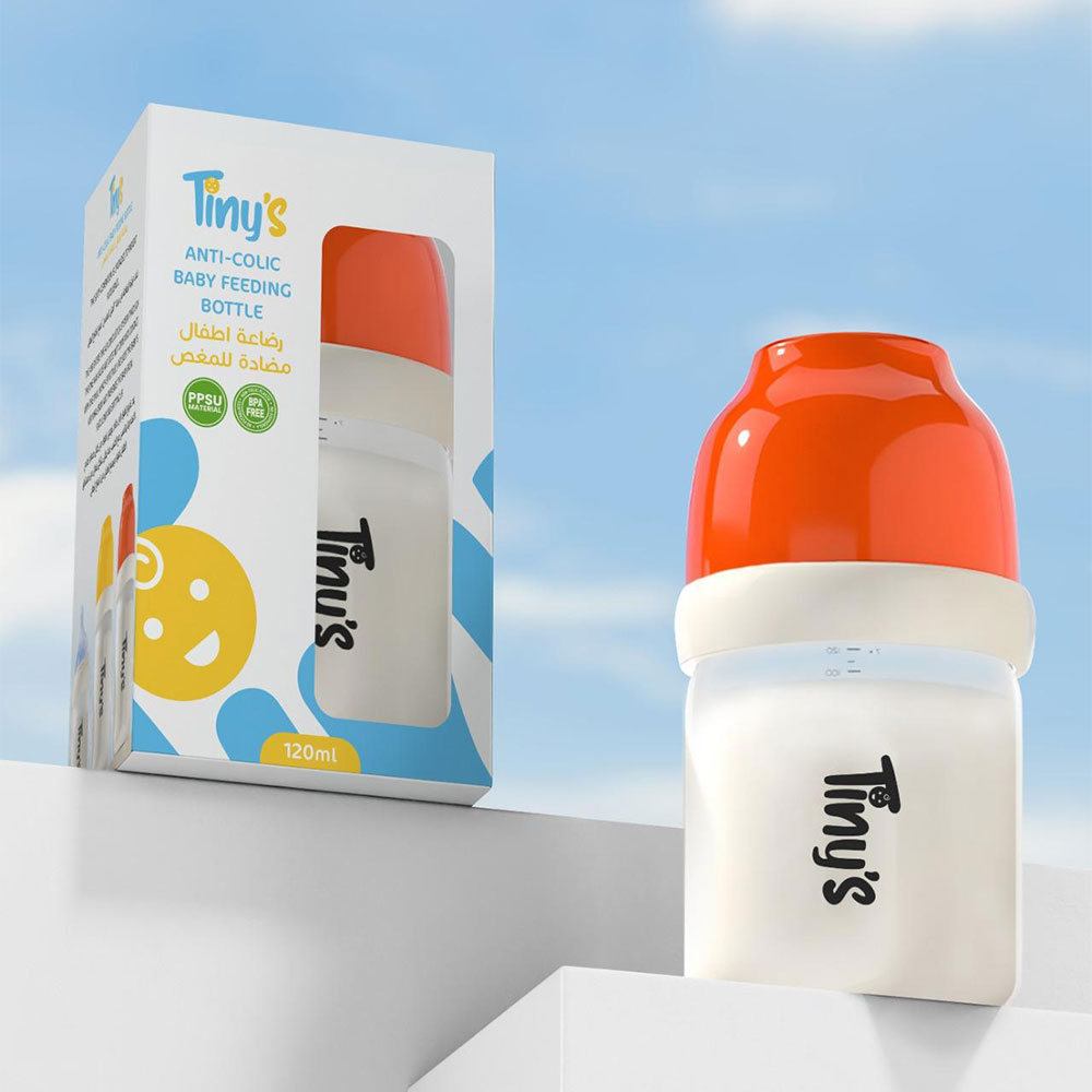Tiny's Anti-Colic Bottle (0-3m) 120ml - Orange