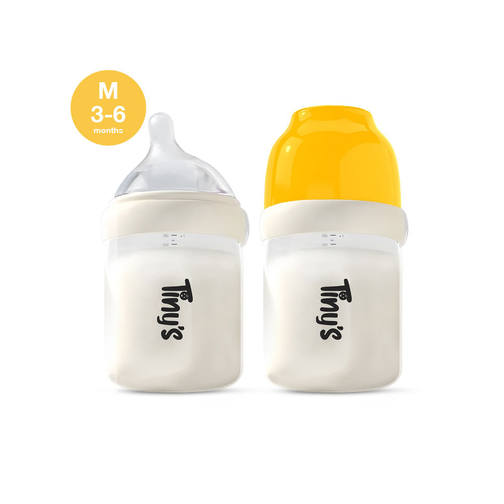 Tiny's Anti-Colic Plastic Bottle (3-6m) 120ml - Yellow