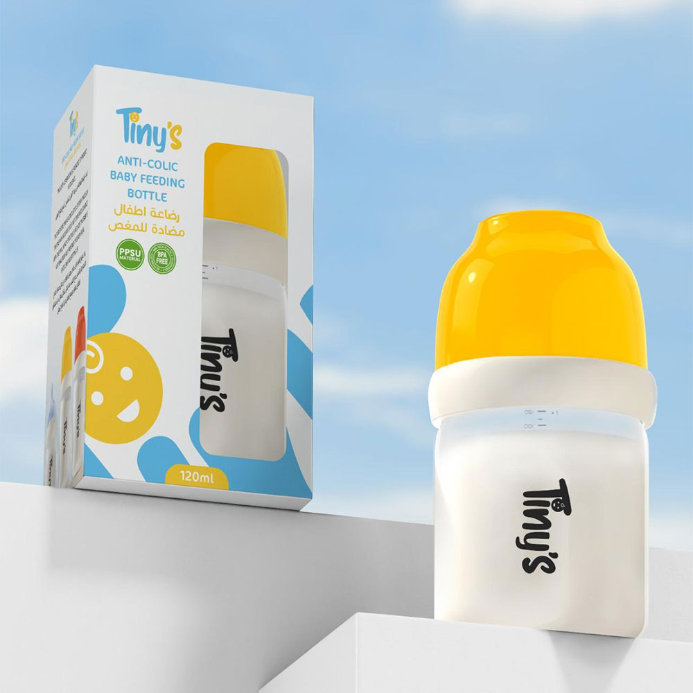 Tiny's Anti-Colic Plastic Bottle 120ml - Yellow