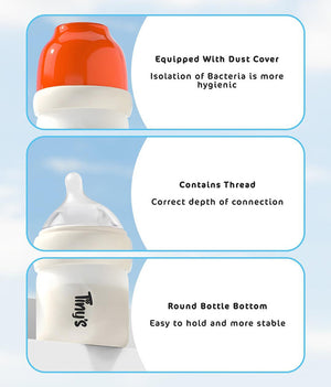 Tiny's Anti-Colic Plastic Feeding Bottle (6m+) 240ml 