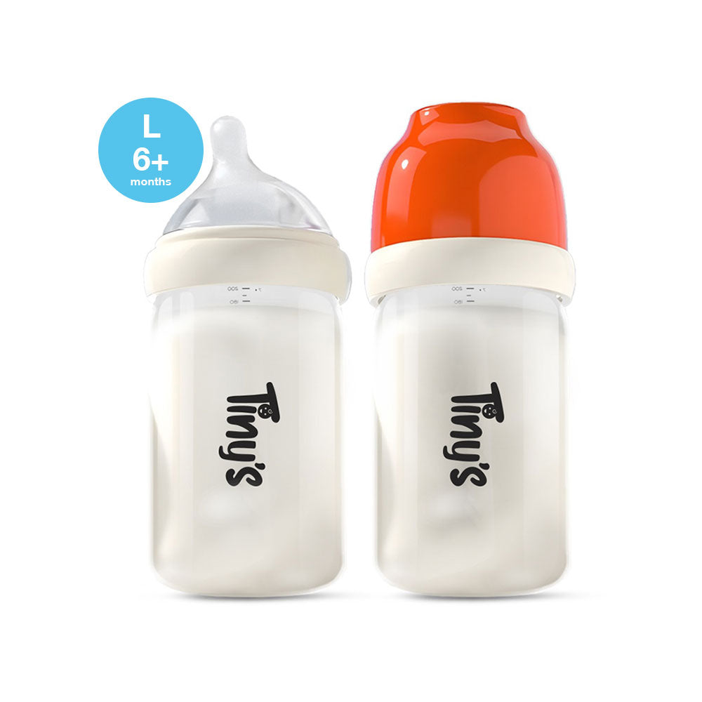 Tiny's Anti-Colic Plastic Feeding Bottle (6m+) 240ml - Orange