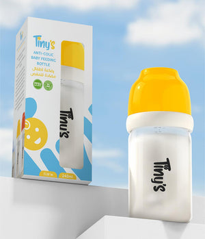Tiny's Anti-Colic Plastic Feeding Bottle (6m+) 240ml - Yellow