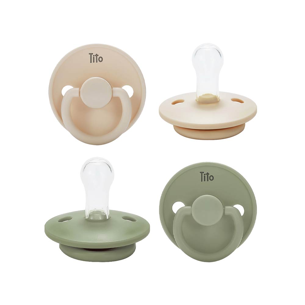 Tito Colour Pacifiers (0-6m) Sandy Dream & Mint Green - 2 Pcs