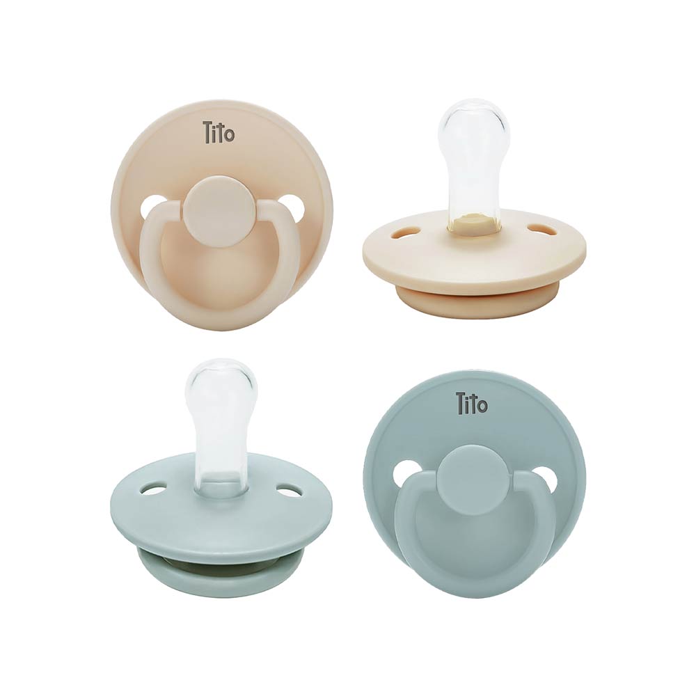Tito Colour Pacifiers (0-6m) Sandy Dream & Sky Blue - 2 Pcs