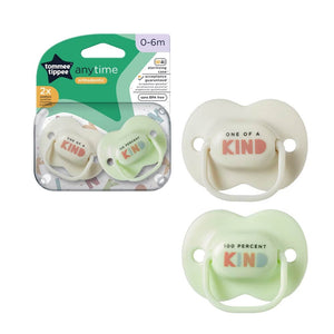 Tommee Tippee Anytime Orthodontic Pacifiers (0-6m) -2 Pcs