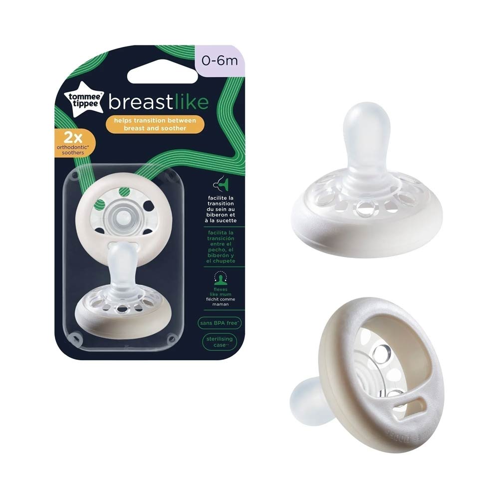 Tommee Tippee Breast-Like Soother (0-6m) - 2 Pcs
