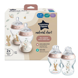 Tommee Tippee Natural Start Anti-Colic Bottles 260ml (0m+) Girl - 2 Pcs