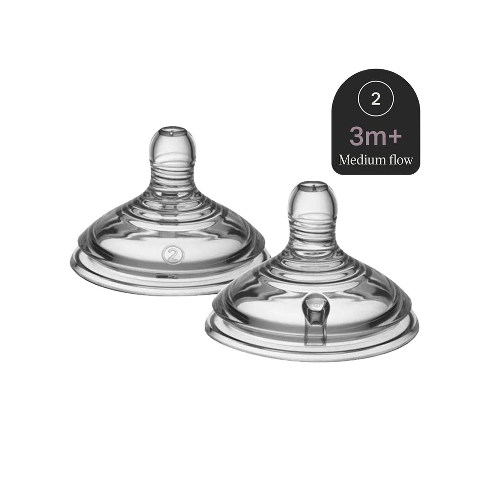 Tommee Tippee Natural Start Medium Flow Teats (3m+) - 2 Pcs