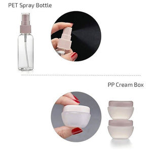 Travel Bottles Set with Containers (TSA Approved) - Set of 8 Pcs