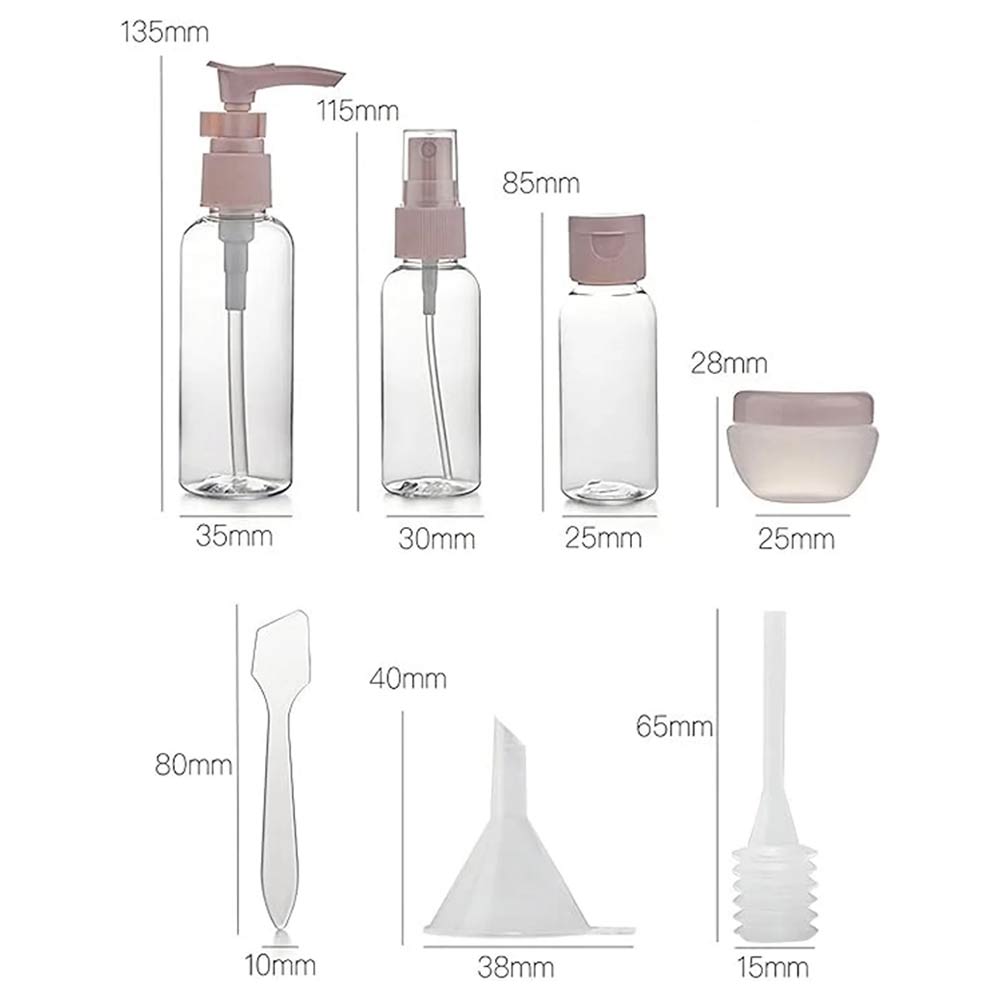 Travel Bottles Set with Containers (TSA Approved) - Set of 8 Pcs