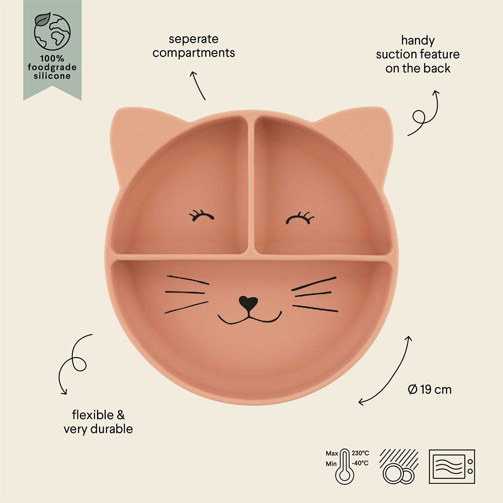 Trixie Silicone Divided Suction Plate - Mrs. Cat