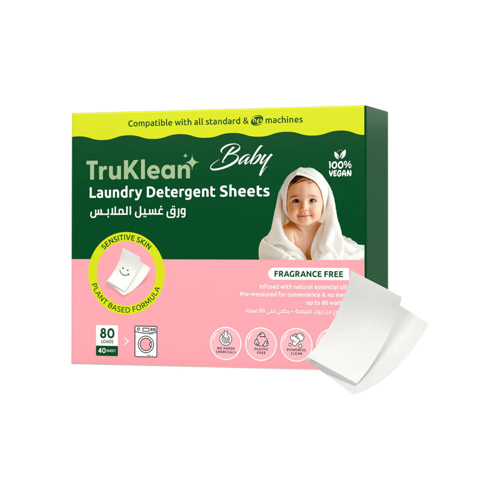 TruKlean Baby Laundry Detergent Sheets - Fragrance Free