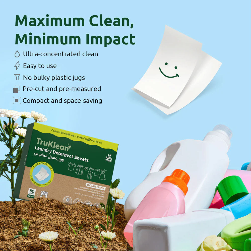 TruKlean Laundry Detergent Sheets - Ocean Fresh Scent