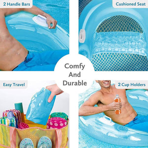 U-Shaped Sequins Water Chaise Lounge (14+Yrs) - Blue