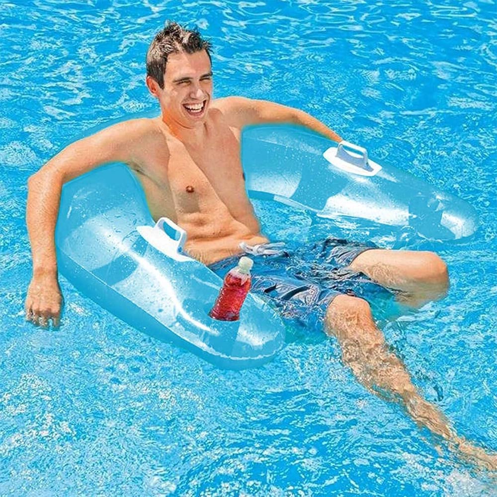 U-Shaped Sequins Water Chaise Lounge (14+Yrs) - Blue