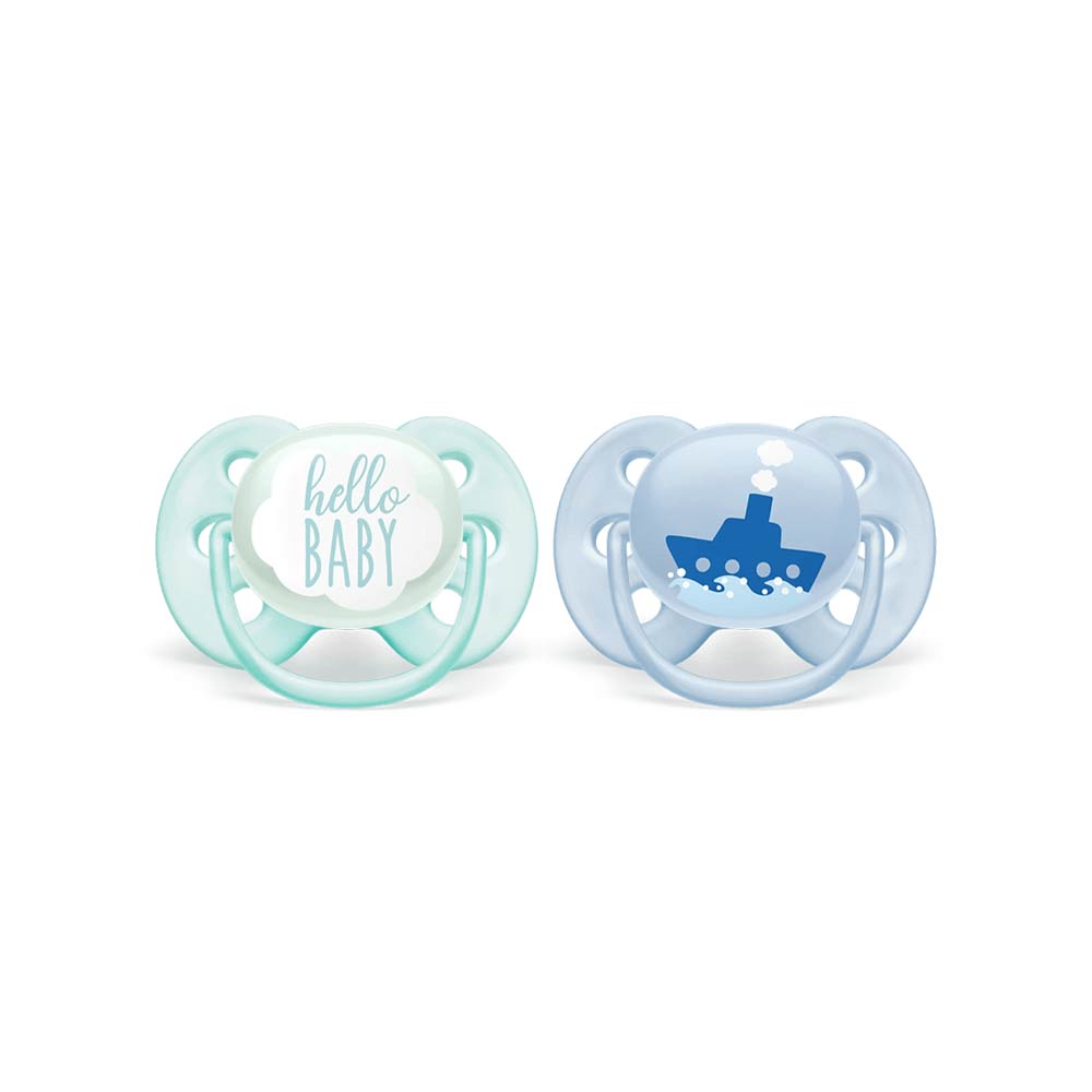 Philips Avent Ultra Soft Soother Silicone Boy (0-6m) - 2 Pcs