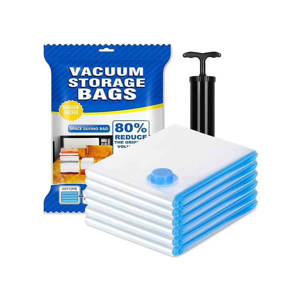 Vacuum Storage Bags Set (Bigger Thicker) with Hand Pump
