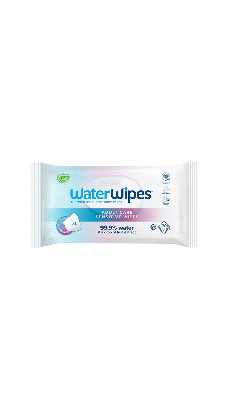 WaterWipes Adult Care Sensitive Wipes - 30 Wipes (1 Pack)