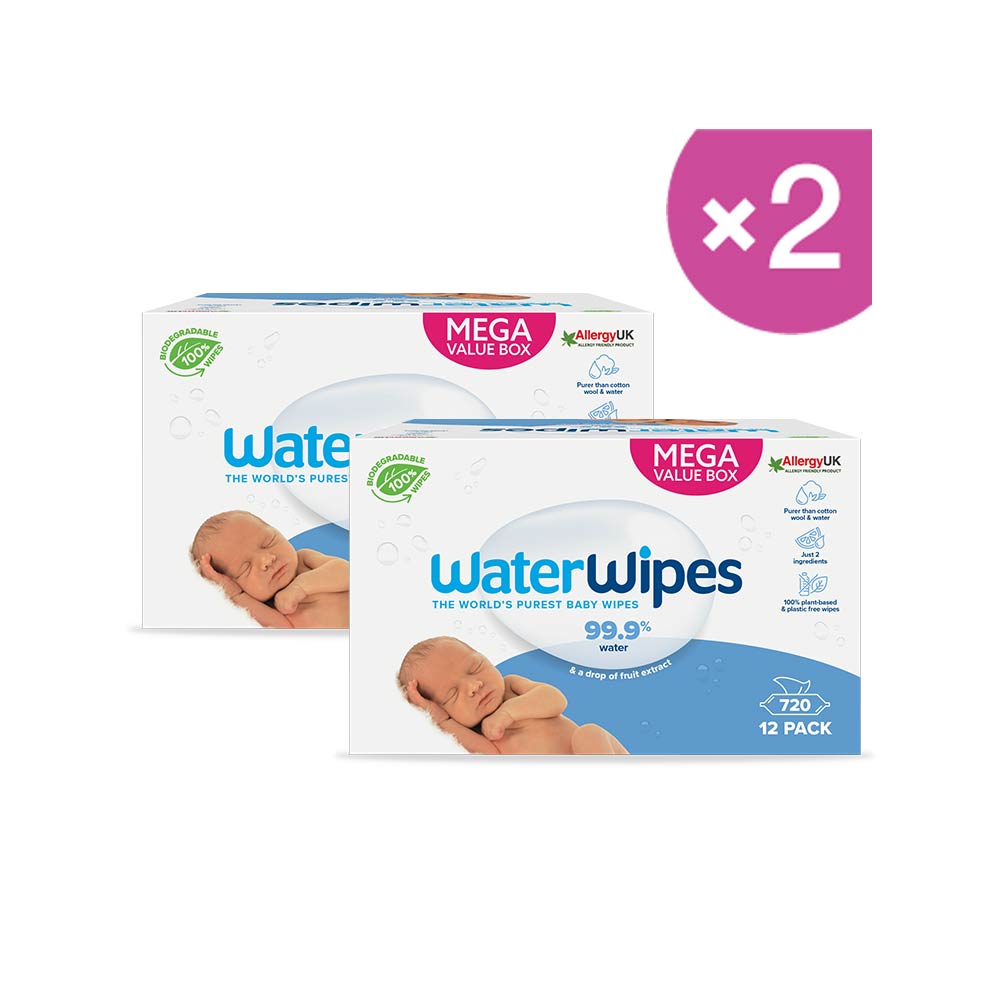 WaterWipes Original Plastic Free Baby Wipes - Pack of 2 (720x2 Wipes)