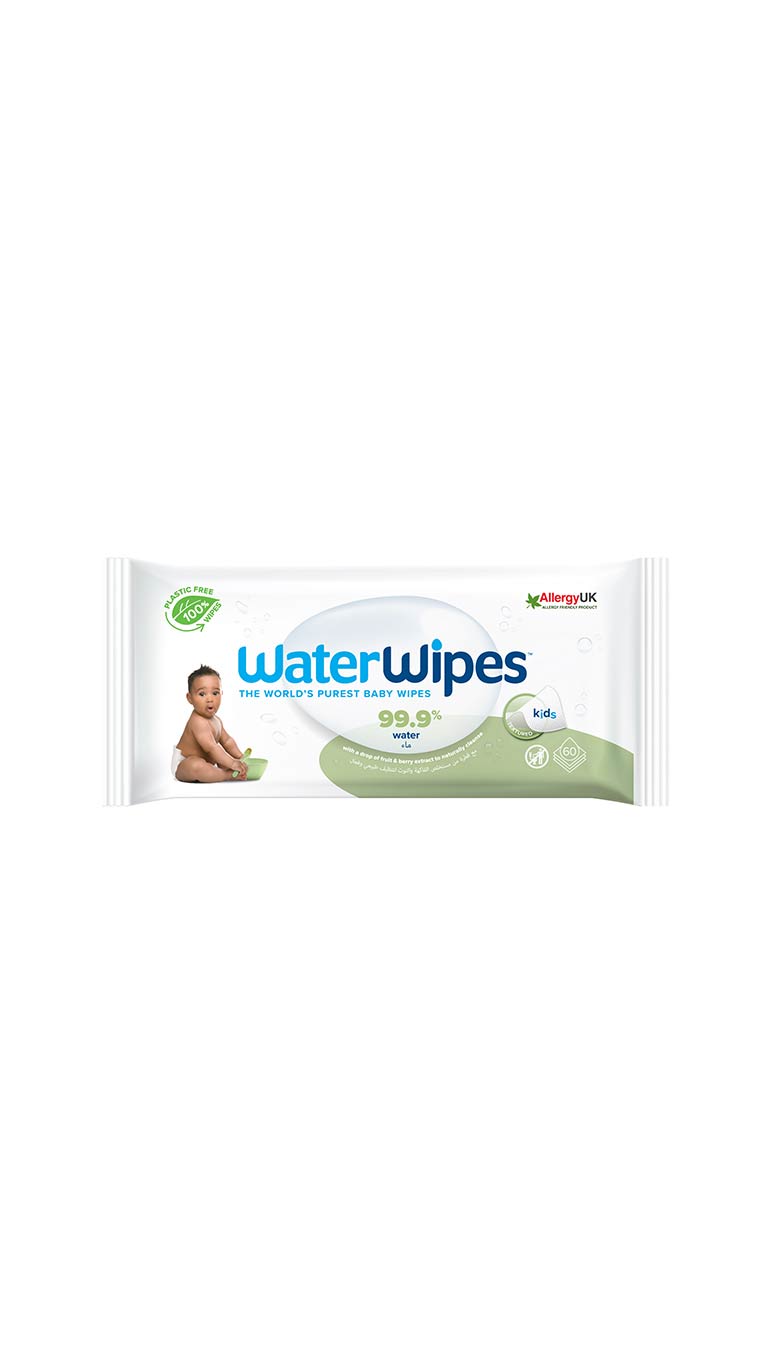 WaterWipes Plastic Free Textured Clean, Toddler & Baby Wipes - 60 Wet Wipes