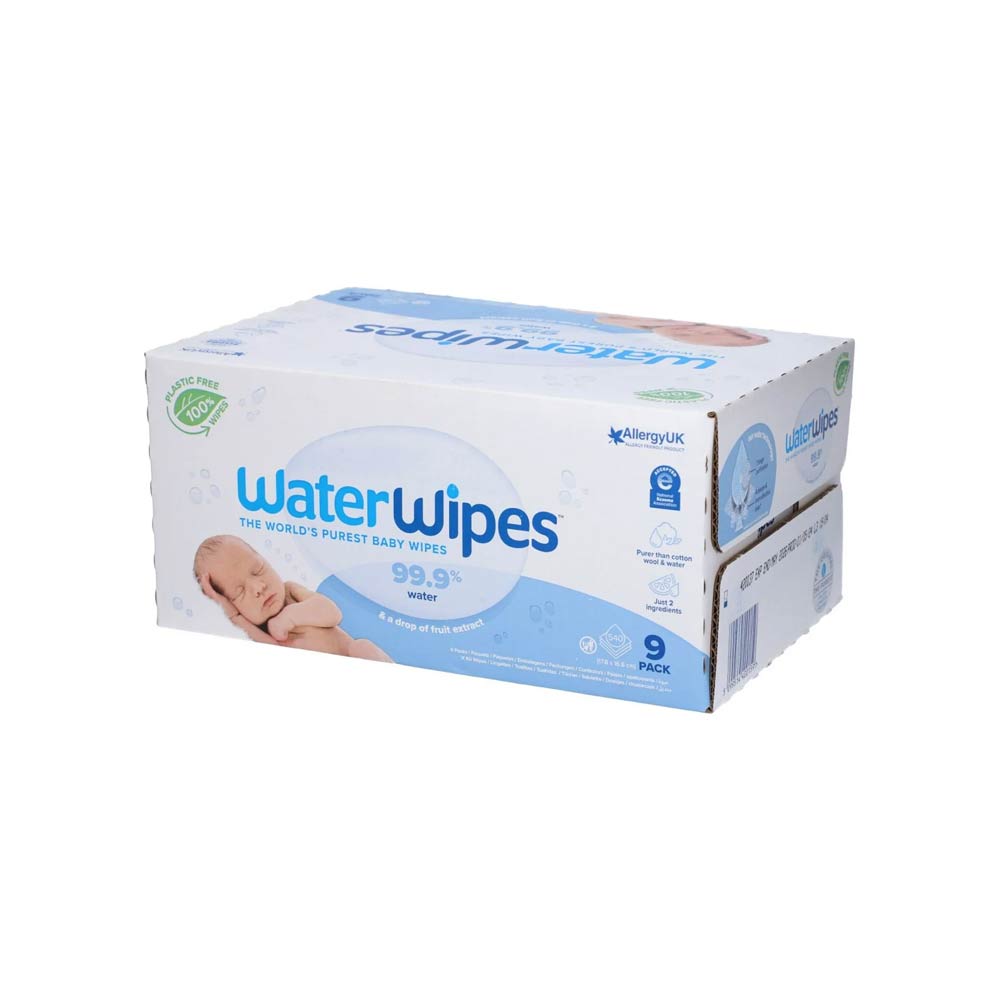 WaterWipes Original Plastic Free Baby Wipes - 540 Wet Wipes (Pack of 9)