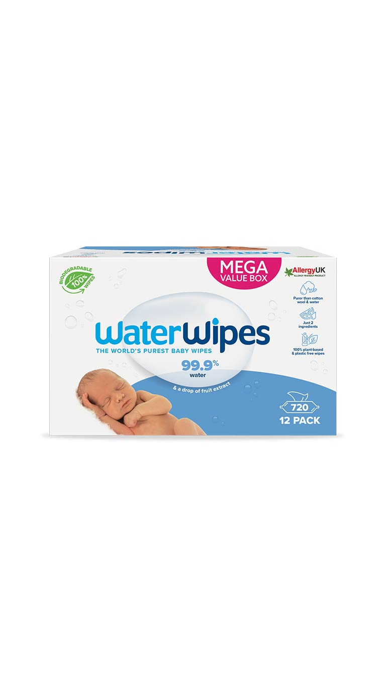 WaterWipes Original Plastic Free Baby Wipes - 720 Wet Wipes (Pack of 12)