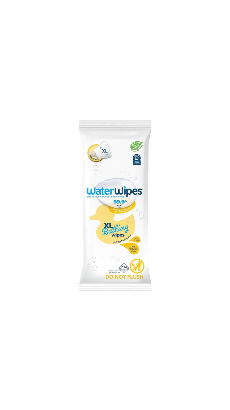WaterWipes Plastic-Free XL Bathing, Toddler & Baby Wipes - 16 Wet Wipes