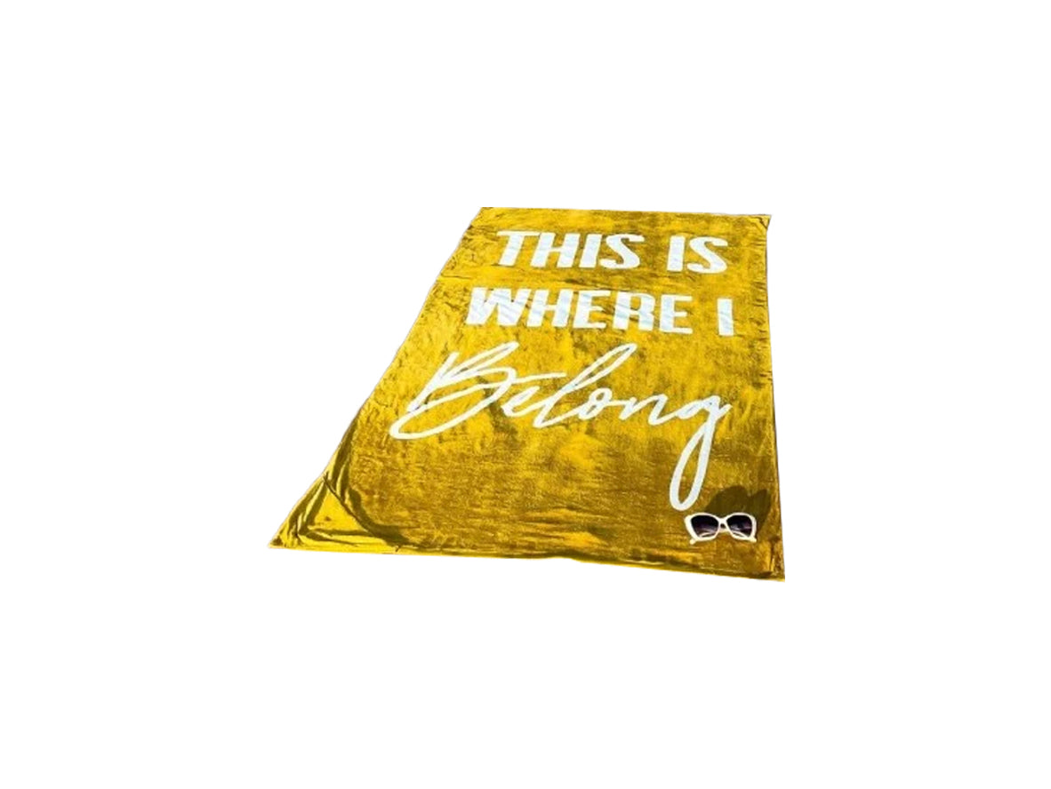 Yellow Events This Is Where I Belong Beach Towel - Yellow