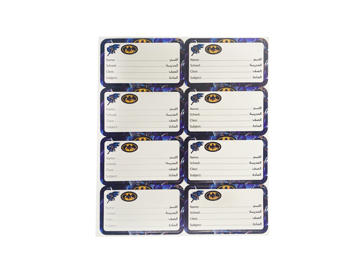 Batman Name Tag Stickers - 40 Stickers