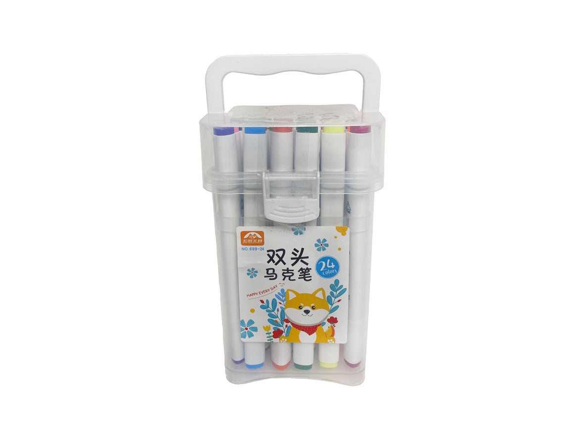 Double Head Marker Pen - 24 Colors