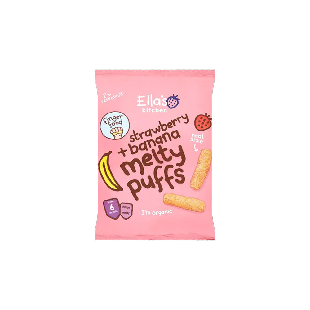 Ella's Kitchen Organic Melty Puffs Snacks (6m+) 20g - Strawberry and Banana