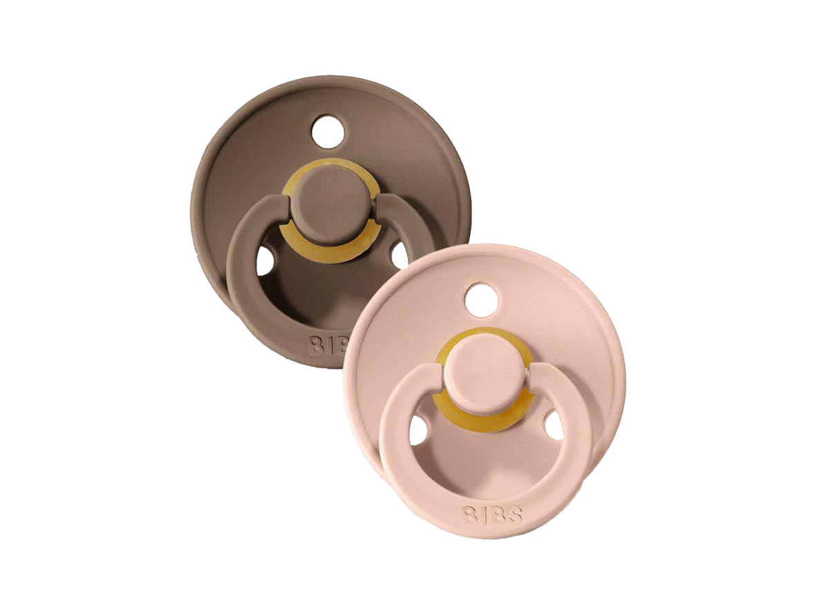 Bibs Colour Latex Pacifie Size 1 Dark Oak/Blush (0m+) - 2 Pcs