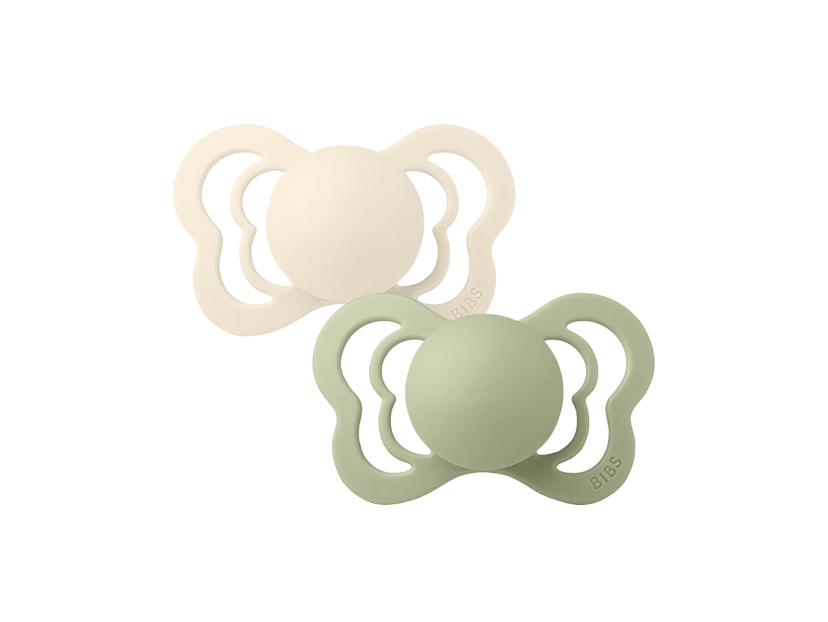 Bibs Couture Pacifier Latex Size 2 Ivory/Sage (6m+) - 2Pcs
