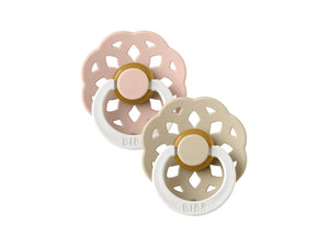 Bibs Boheme Latex Pacifier Size 2 Blush Glow/Vanilla Glow (6m+) - 2 Pcs