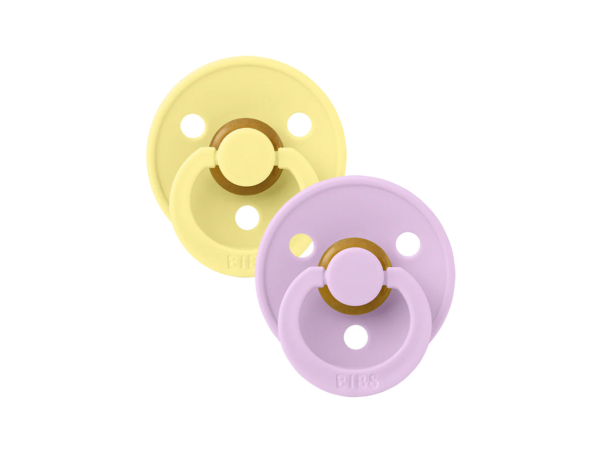 Bibs Colour Latex Pacifier Size 1 Sunshine/Violet Sky (0m+) - 2 Pcs